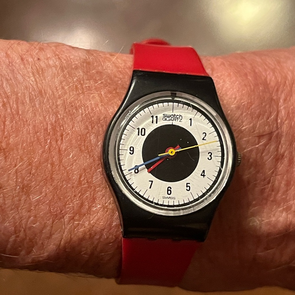 Swatch Vibrant Red and Black Smartwatch